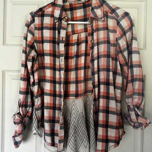 Anthropologie Holding Horses plaid button down shirt